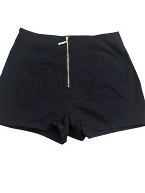 Bozzolo Black High-Waist Zipper Front Women’s Shorts